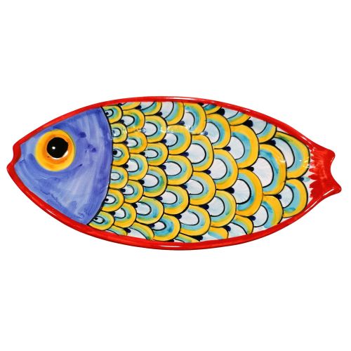 Teller in Fischform. Vietri-Keramik. Handbemalt.