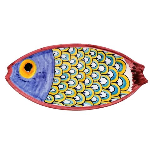 Assiette en forme de poisson. Céramique de Vietri. Peinte à la main.