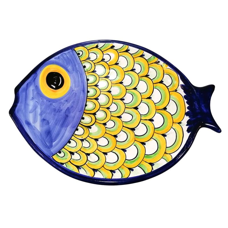 Piatto Forma Pesce. Ceramica vietrese. Dipinto...