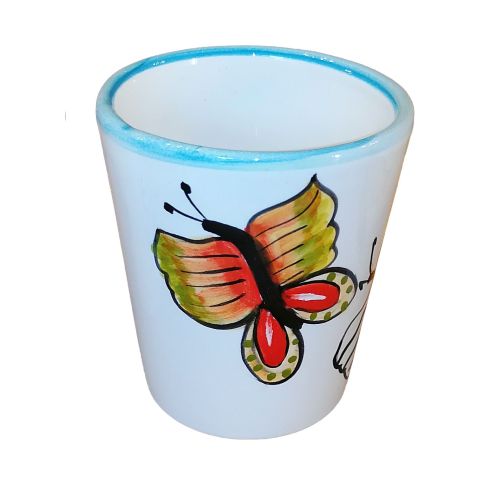 Glas. Schmetterlings-Linie. Vietri-Keramik. Handbemalt.