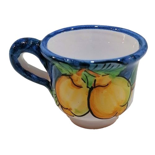 Bandeja con 6 tazas. Línea Limones. Cerámica de Vietri. Pintada a mano.