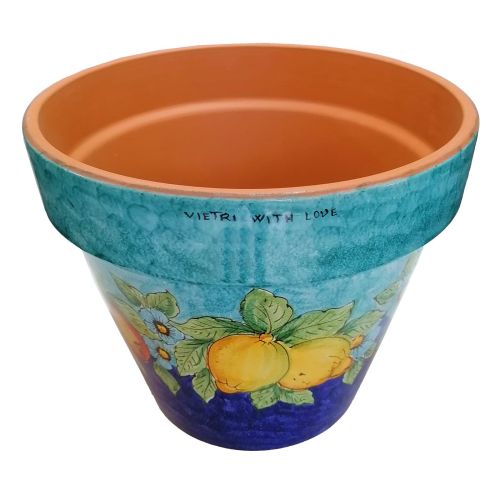Conical pot for plants Copper green blue lemons and... 2
