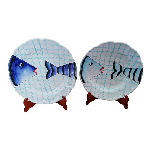 Piatto. Linea Marini. Ceramica di Vietri. Dipinto a Mano. -Piatto Piano e Piatto Fondo