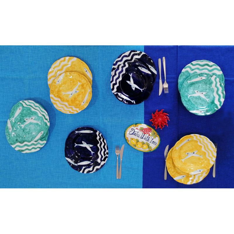 Plate. Sardines Line. Vietri Ceramics....