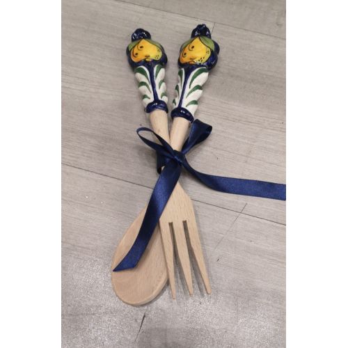 Cutlery with ceramic inserts. handpainted Vietri ceramic.