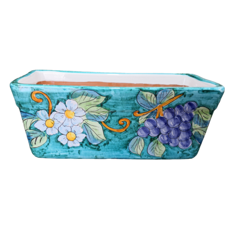 Rectangular Planter. Copper Green Background...