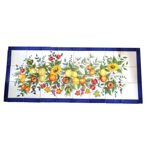 Wall Panel. Fruit Collection. Hand-Painted Vietri Ceramics.