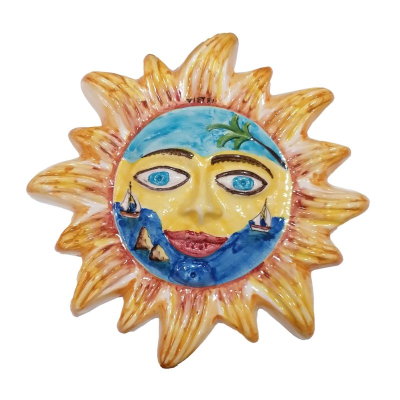Sun wall mount handpainted Vietri ceramic