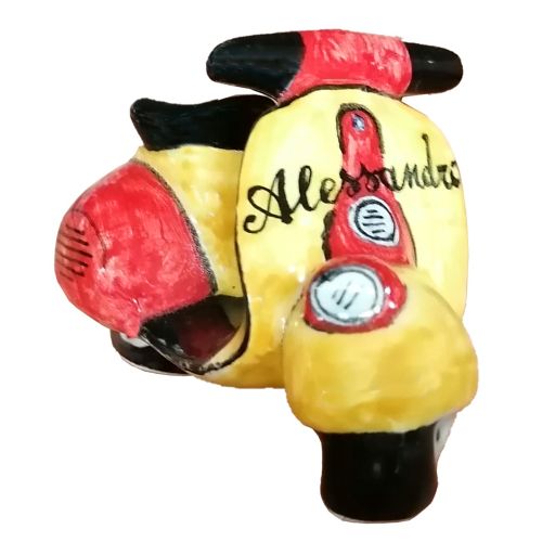 Bomboniera vespa cycle. handpainted Vietri ceramic