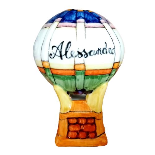 Bomboniera air balloon perfumer. handpainted Vietri ceramic 2