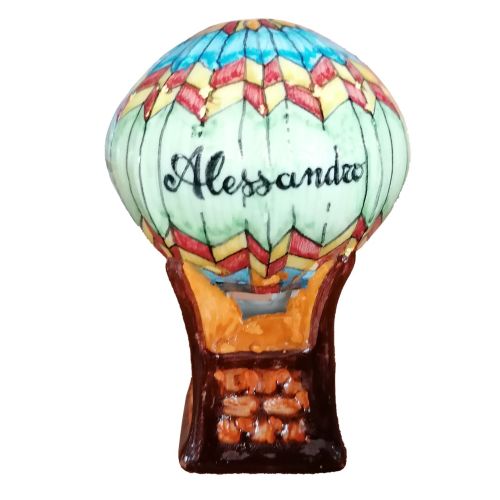 Bomboniera air balloon perfumer. handpainted Vietri ceramic