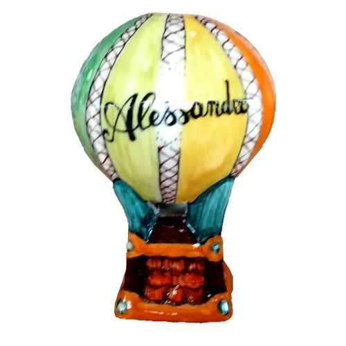 Bomboniera air balloon perfumer. handpainted Vietri ceramic