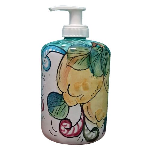Dosatore sapone. Linea Limoni barocchetto Ceramica Vietrese