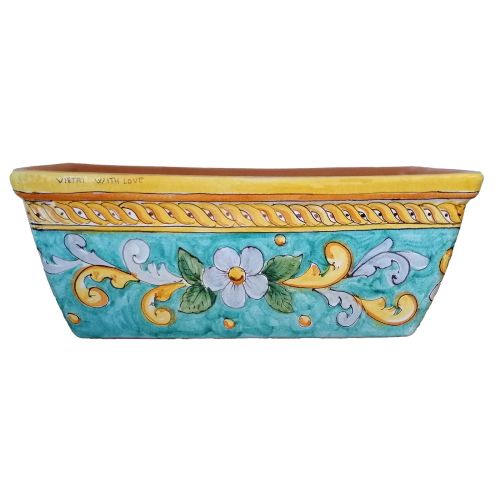Rectangular Planter. Green Ramina Base with Baroque and...