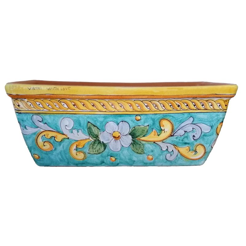 Rectangular Planter. Green Ramina Base with...