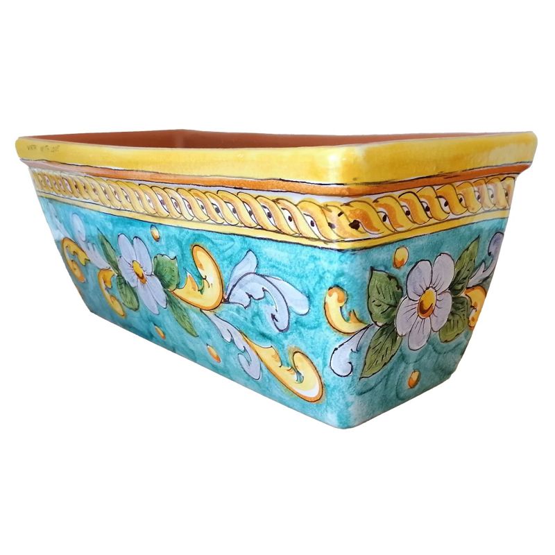 Rectangular Planter. Green Ramina Base with...