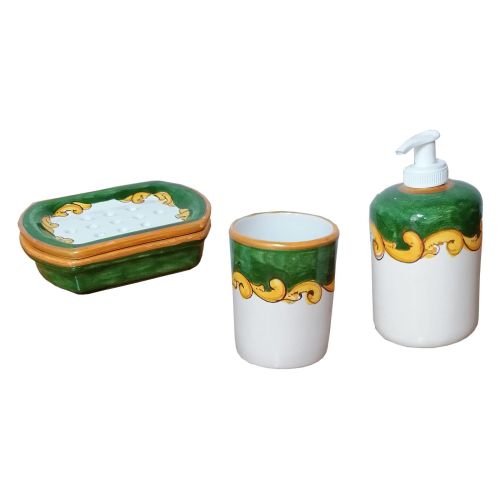 Bathroom set with pure gold inserts Hand painted Vietri...