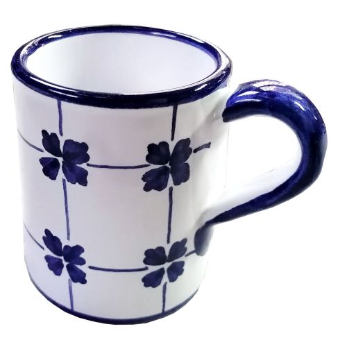 Mug cup. Flowers line. Vietri ceramic. Hand-painted.