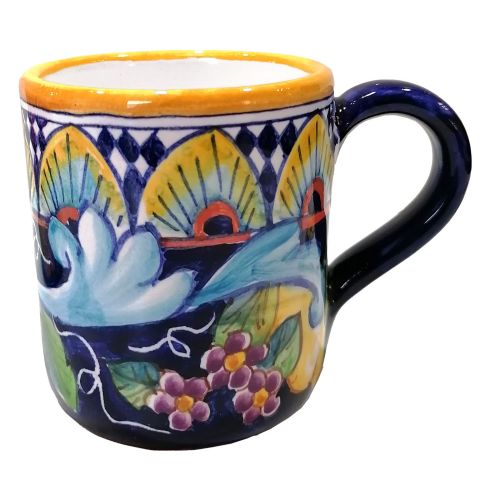 MUG-Tasse Geometrische Linie. Vietri-Keramik. Handbemalt.
