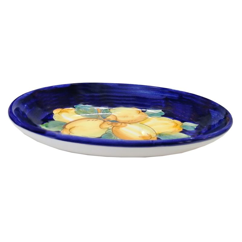 Oval bowl platter. Serving dish. Lemons line....