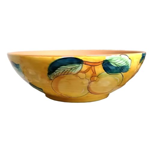 Vaso ciotola decoro Frutta fiori e Limoni.  Ceramica di Vietri dipinto a mano.
