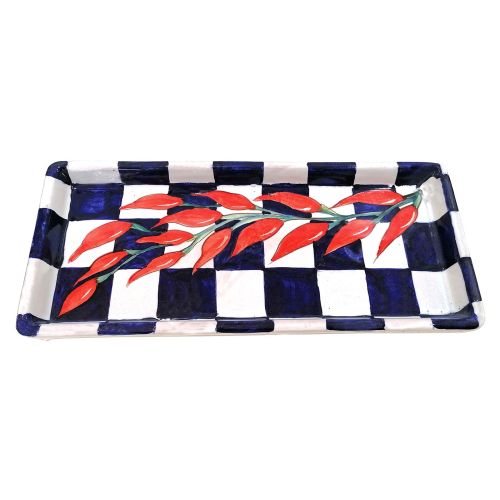 Rectangular tray Stripes and chili pepper Line.... 2