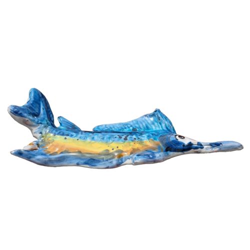 Pesce Spada da parete. Ceramica di vietri dipinta a mano.