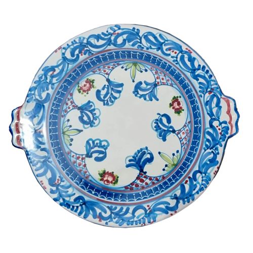 Round tray Baroque and Flowers line. handpainted Vietri ceramic