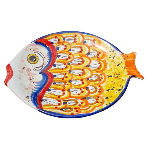 Serving plate Centerpiece Mural ballfish. handpainted Vietri ceramic