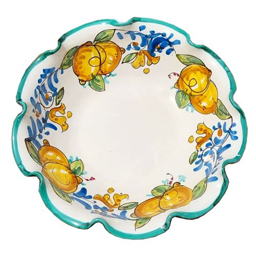 Servizio Macedonia linea Limoni e Fiori. Set da 6 Ceramica di Vietri dipinta a mano.