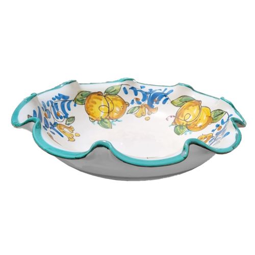 Servizio Macedonia linea Limoni e Fiori. Set da 6 Ceramica di Vietri dipinta a mano.