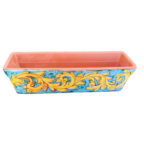 Rectangular Planter. Green Ramina and Yellow Baroque... 2