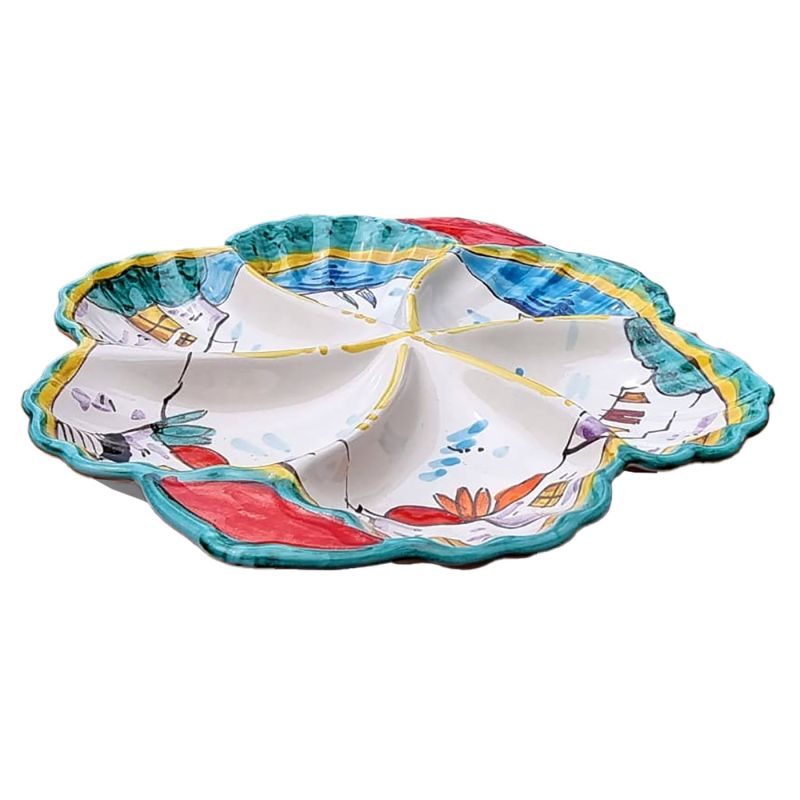 Appetizer dish. Cold dinner. 6 sections. Shell...