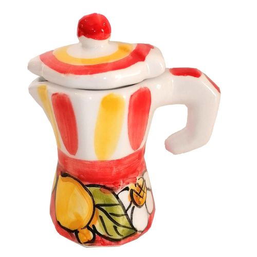 Cafetera. Recuerdo/Bombonera. Azucarero. Cerámica de Vietri. Pintada a mano