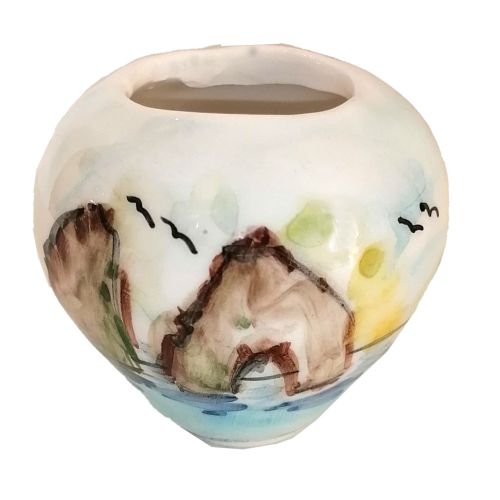 Mini Planter . handpainted Vietri ceramic