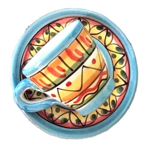 Kaffeetasse mit Untertasse. Linie Geometrisch....