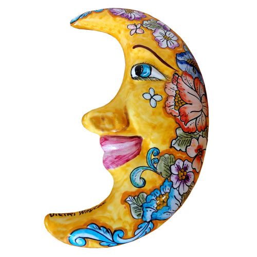 Moon wall mount handpainted Vietri ceramic