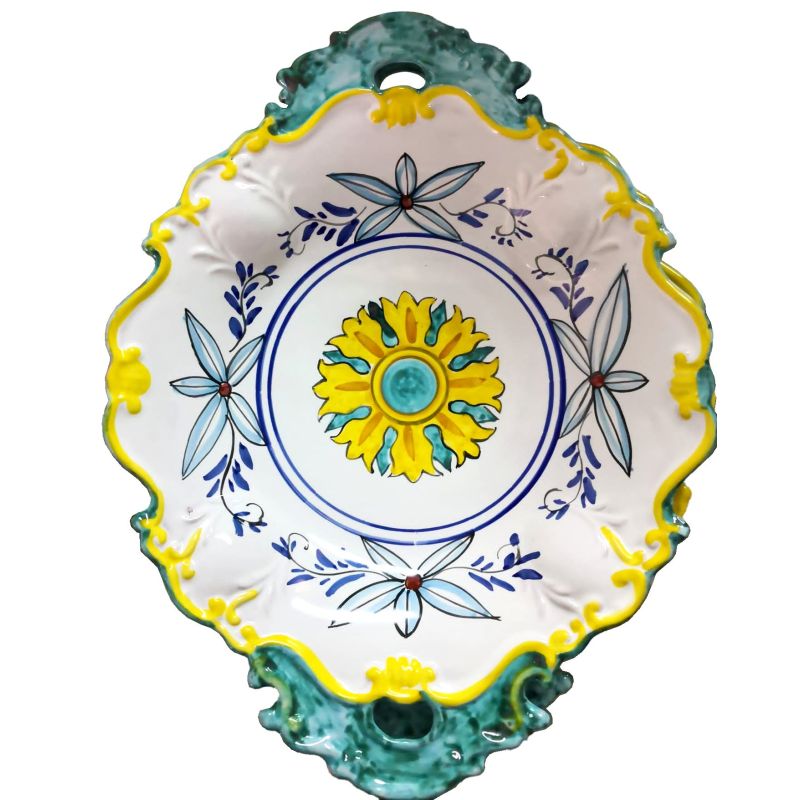 Margarita plana de centro de mesa. Cerámica Vietri
