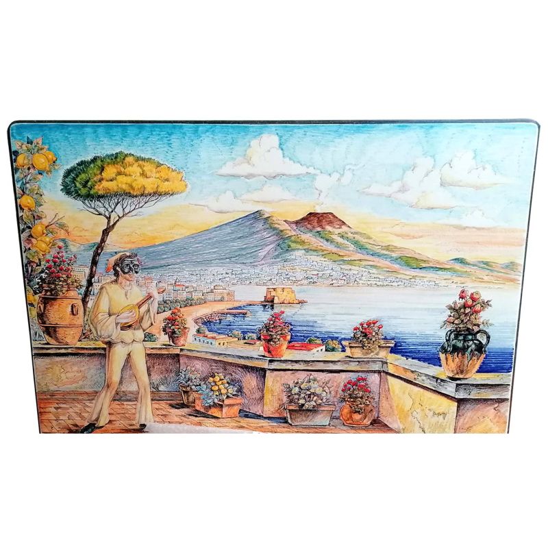 Wall Panel. Naples Panorama. Hand-Painted...