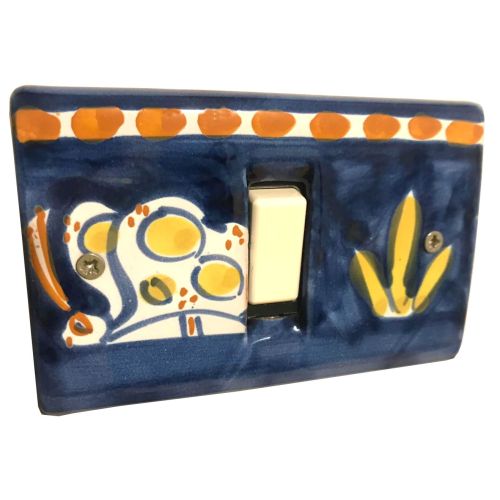 Switch cover animals line Blu snail handpainted Vietri ceramic