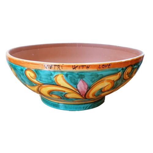 Vaso ciotola Linea Barocco Ceramica di Vietri dipinto a...