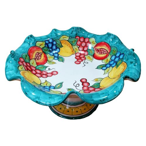 Scalloped Centerpiece / Pedestal Bowl – Fruit Design.... 2