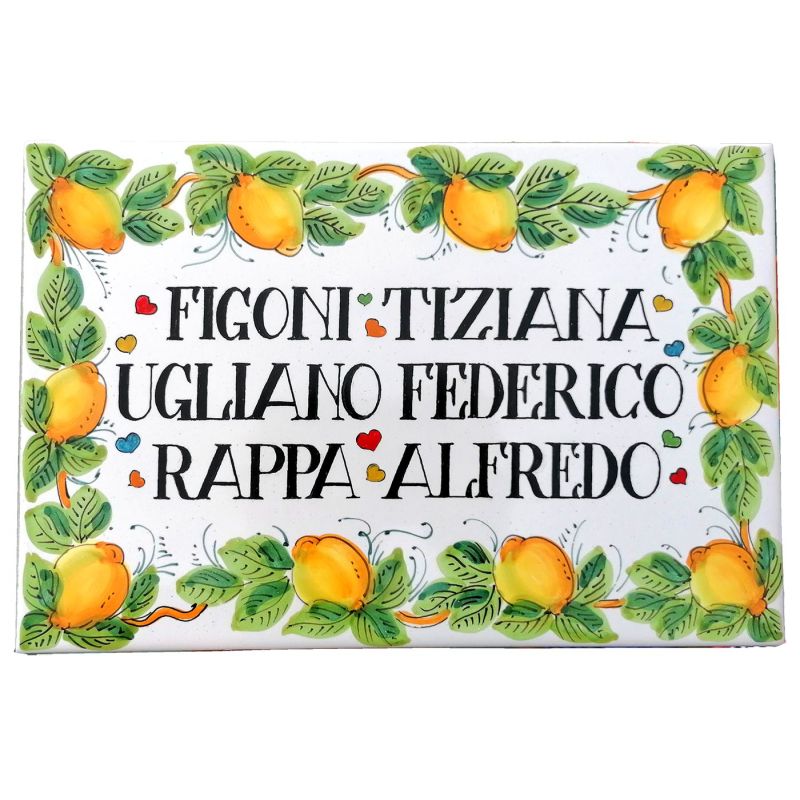 Placa rectangular personalizable. Línea Limoni....