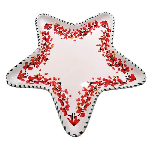 Plato. Línea Navidad. Forma de Estrella. Cerámica de...
