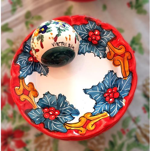 Teller. Weihnachts-Linie. Stechpalme. Vietri-Keramik.... 2