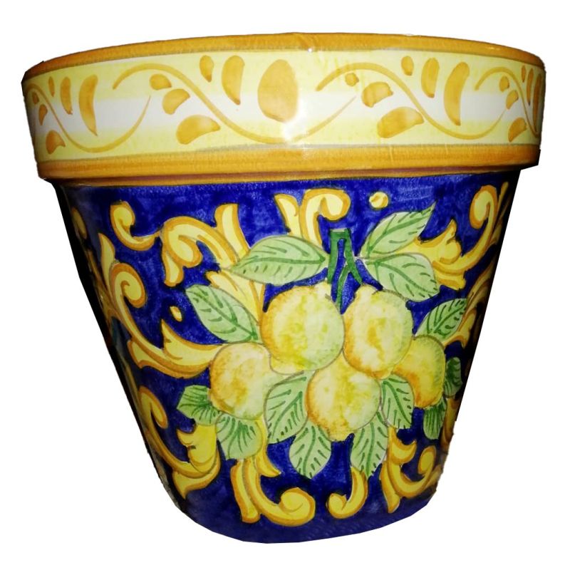 Conical pot for plants Copper green Yellow...