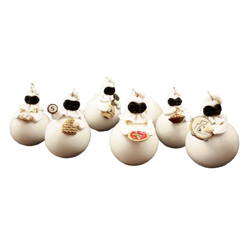 Weihnachtskugel. Pulcinella. Handbemalte...