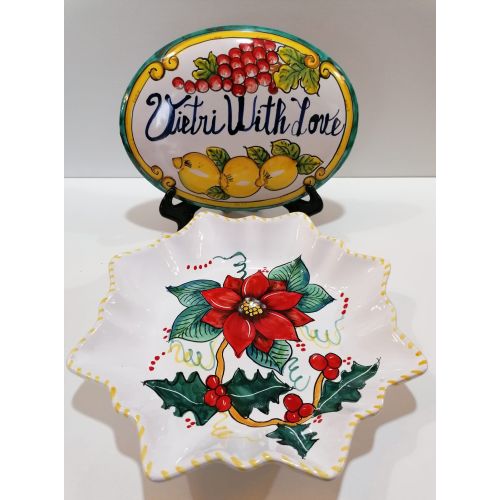 Teller. Weihnachts-Linie. Handbemalte Vietri-Keramik.