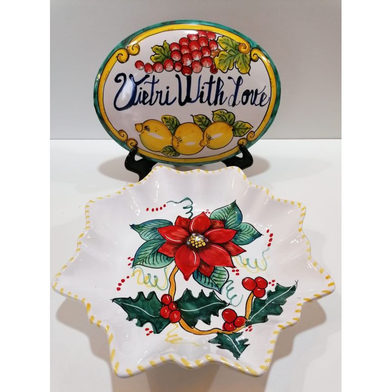 Plate. Dish. Christmas Line. Hand-painted...