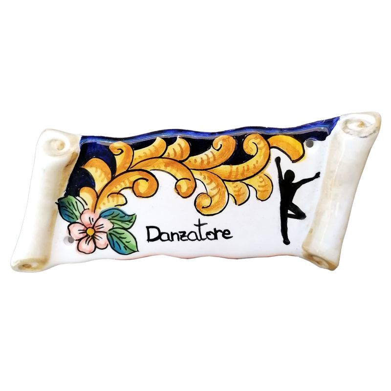 Customizable rectangular scroll plaque. Vietri...